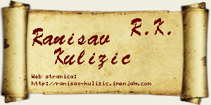 Ranisav Kulizić vizit kartica
